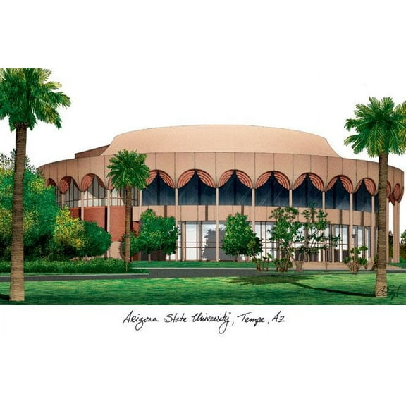 Arizona State University 11w x 8.5h Sun Devils Spirit Diploma Manhattan Black Frame with Bonus Campus Images Lithograph (value savings $59)