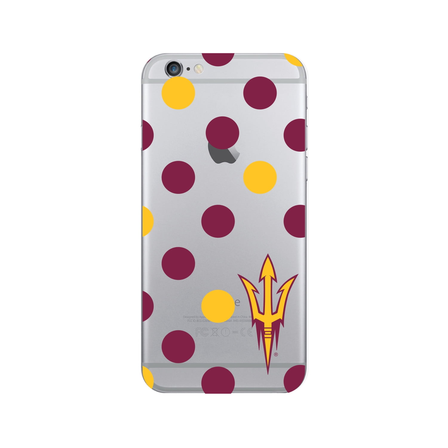 Arizona State University Clear Phone Case, Multi-Color Dot V1 - iPhone 6/6s/7/8