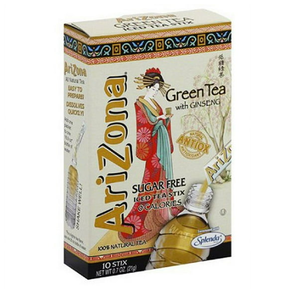Arizona Sugar Free Green Tea with Ginseng Iced Tea Stix 0.7 oz Boxes - Pack of 1