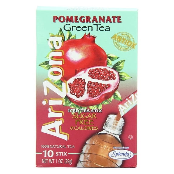 Arizona Sugar Free Pomegranate Green Tea Stix 1 oz Boxes - Pack of 6