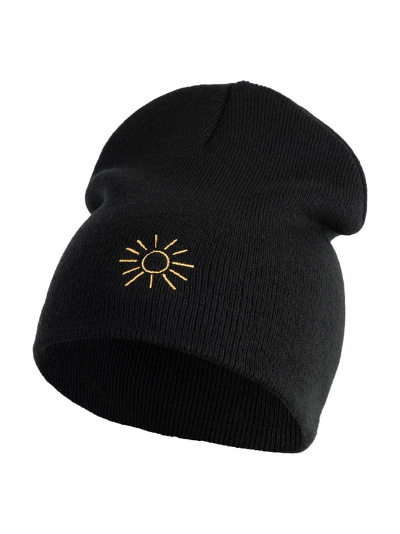 Arizona Sun Embroidered 8 inch Acrylic Short Blank Beanie - Black OSFM