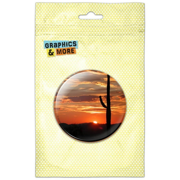 Arizona Sunset Cactus Pinback Button Pin Badge