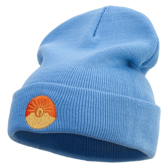 Arizona Sunshine Icon Embroidered 12 Inch Long Knitted Beanie - Sky Blue OSFM