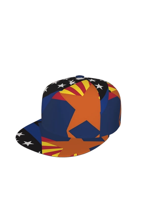 Arizona Thin Blue Line Flag Flat Brim Trucker Cap Adjustable Snapback Hat For Men Women
