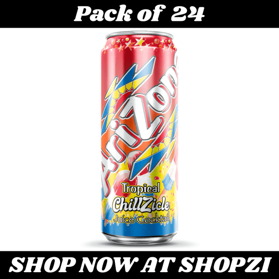 Arizona Tropical ChillZicle Juice Cocktail 22oz 24 Pack Refreshing Drink