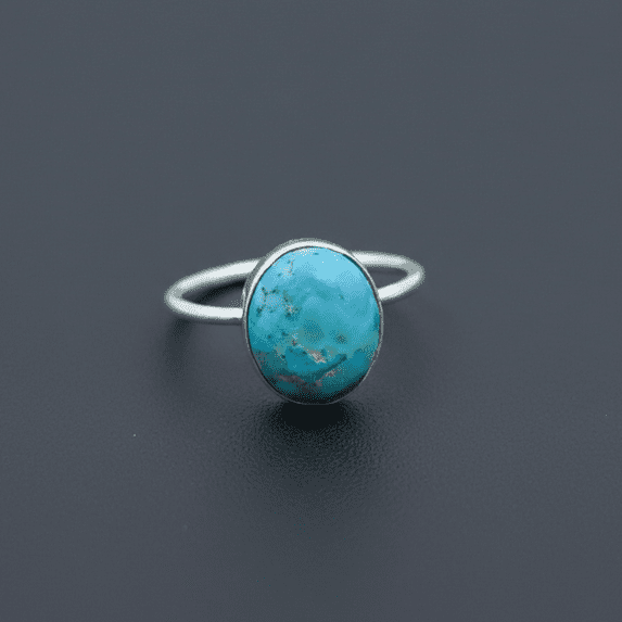 Arizona Turquoise Oval Stacking Ring, 925 Sterling Silver Jewelry ...
