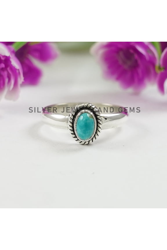 Arizona Turquoise Ring, Handmade Ring, 925 Sterling Silver Ring, Dainty Gemstone Ring, Oval Turquoise Ring, Gift for her, Designer Ring
