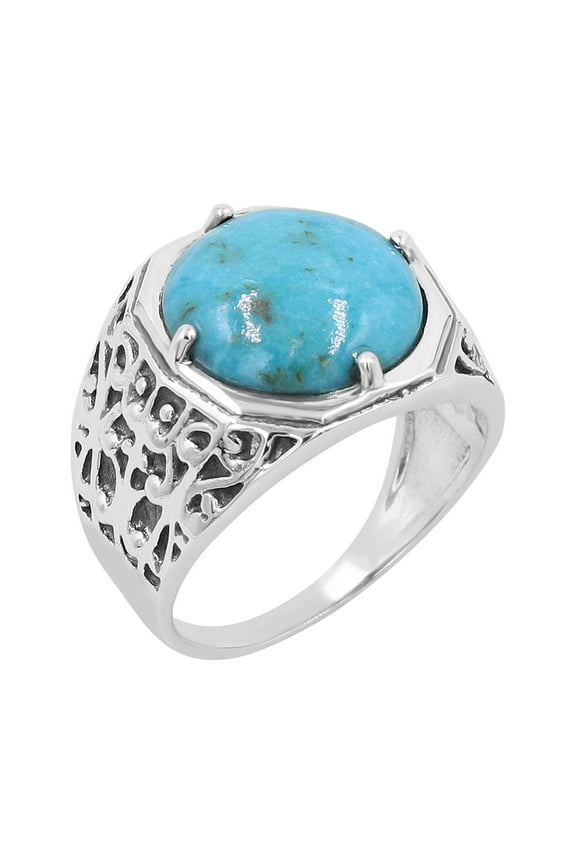 Arizona Turquoise Rings Sterling Silver Ring Handmade Ring Bold Statement Ring For Men
