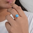 thumbnail image 1 of Arizona Turquoise Solid Pure Copper Ring – Minimalist Blue Gemstone Statement Ring, Handmade Jewelry, 1 of 2