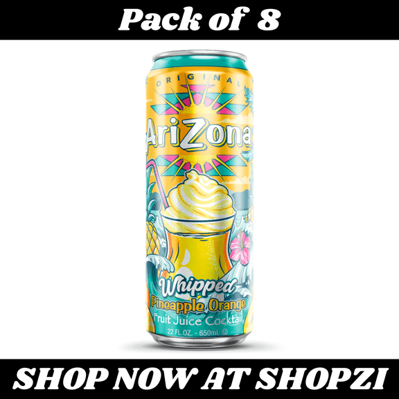 Arizona Whipped Pineapple Orange 22oz 8 Pack Refreshing Drink