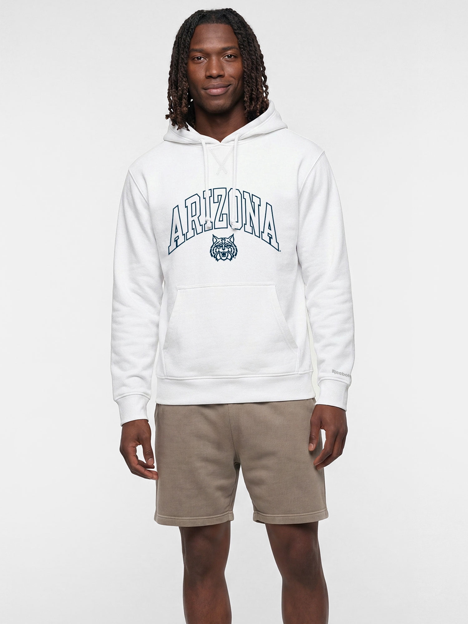 Arizona Wildcats Reebok Mens White Hooded Sweatshirt