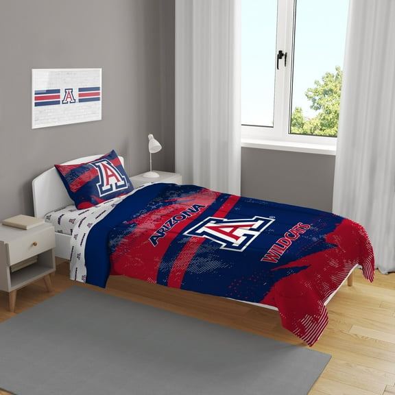 Arizona Wildcats Slanted Stripe 4-Piece Twin Bed Set