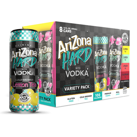 AriZona Hard with Vodka Tea Variety - 12 fl oz (pack of 8)