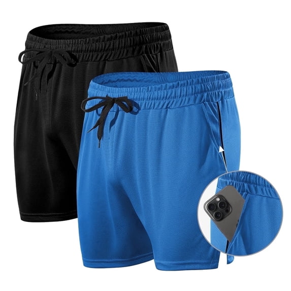 Arjen Kroos Men Athletic Running Shorts 3 Inch Quick Dry Workout Shorts Sports Gym Shorts with Pockets, 2 Pack