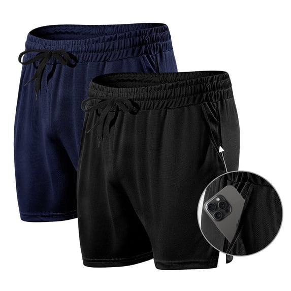 Arjen Kroos Men Athletic Running Shorts 3 Inch Quick Dry Workout Shorts Sports Gym Shorts with Pockets, 2 Pack