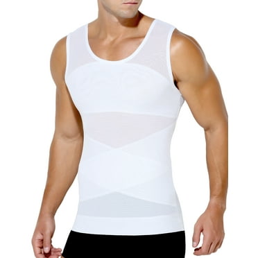 Arjen Kroos Men Compression Shirt Mesh Tank Top Shapewear Undershirts Slimming Body Shaper for Men