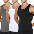 thumbnail image 1 of Arjen Kroos Mens Compression Shirt Slimming Body Shaper Tank Top Tummy Control Undershirts,3Pack, 1 of 15