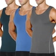 thumbnail image 1 of Arjen Kroos Mens Compression Shirt Slimming Body Shaper Tank Top Tummy Control Undershirts,3Pack, 1 of 17