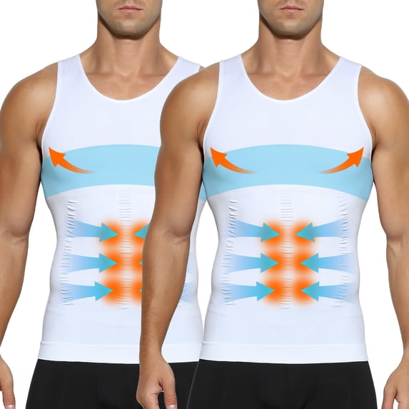 Arjen Kroos Mens Compression Shirt Slimming Muscle Tank Top Shapewear Body Shaper UnderShirts for Men