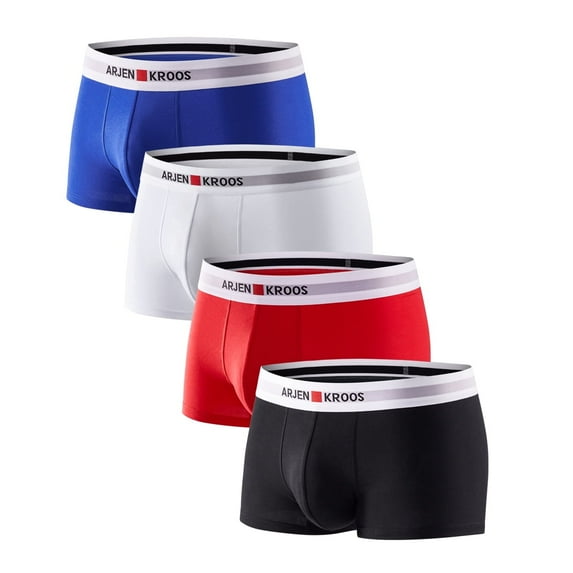 Arjen Kroos Mens Cotton Underwear Breathable Boxer Briefs for Men,4Pack