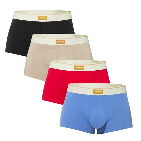 Arjen Kroos Mens Sexy Trunks Underwear Cotton Boxer Briefs for Men,4Pack