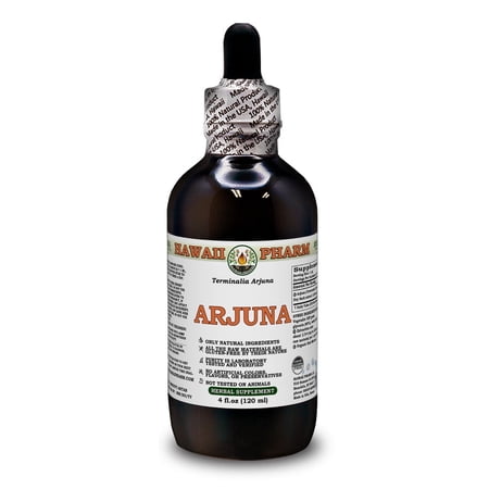 Arjuna (Terminalia Arjuna) Dry Bark ALCOHOL-FREE Liquid Extract. Expertly Extracted by Trusted HawaiiPharm Brand. Absolutely Natural. Proudly made in USA. Glycerite 4 Fl.Oz