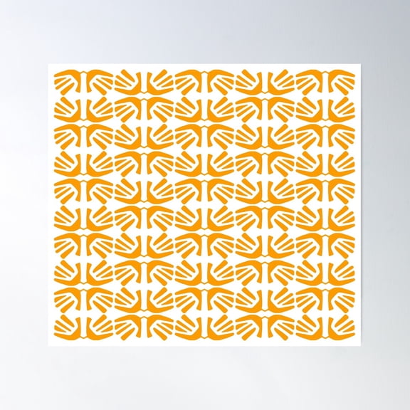 Ark. Abstract Tribal Pattern. Orange Poster Wall Art, Modern Wall Decor For Living Room Bedroom, 30x30 UNFRAMED