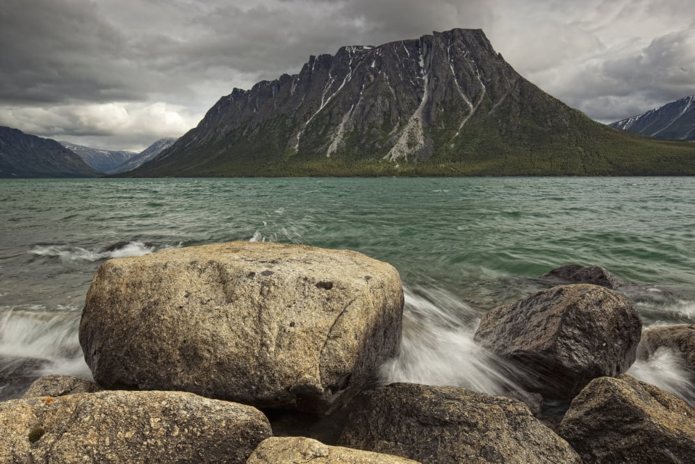 Ark Mountain with Kusawa Lake Yukon Canada Canvas Art - Robert Postma Design Pics (17 x 11)