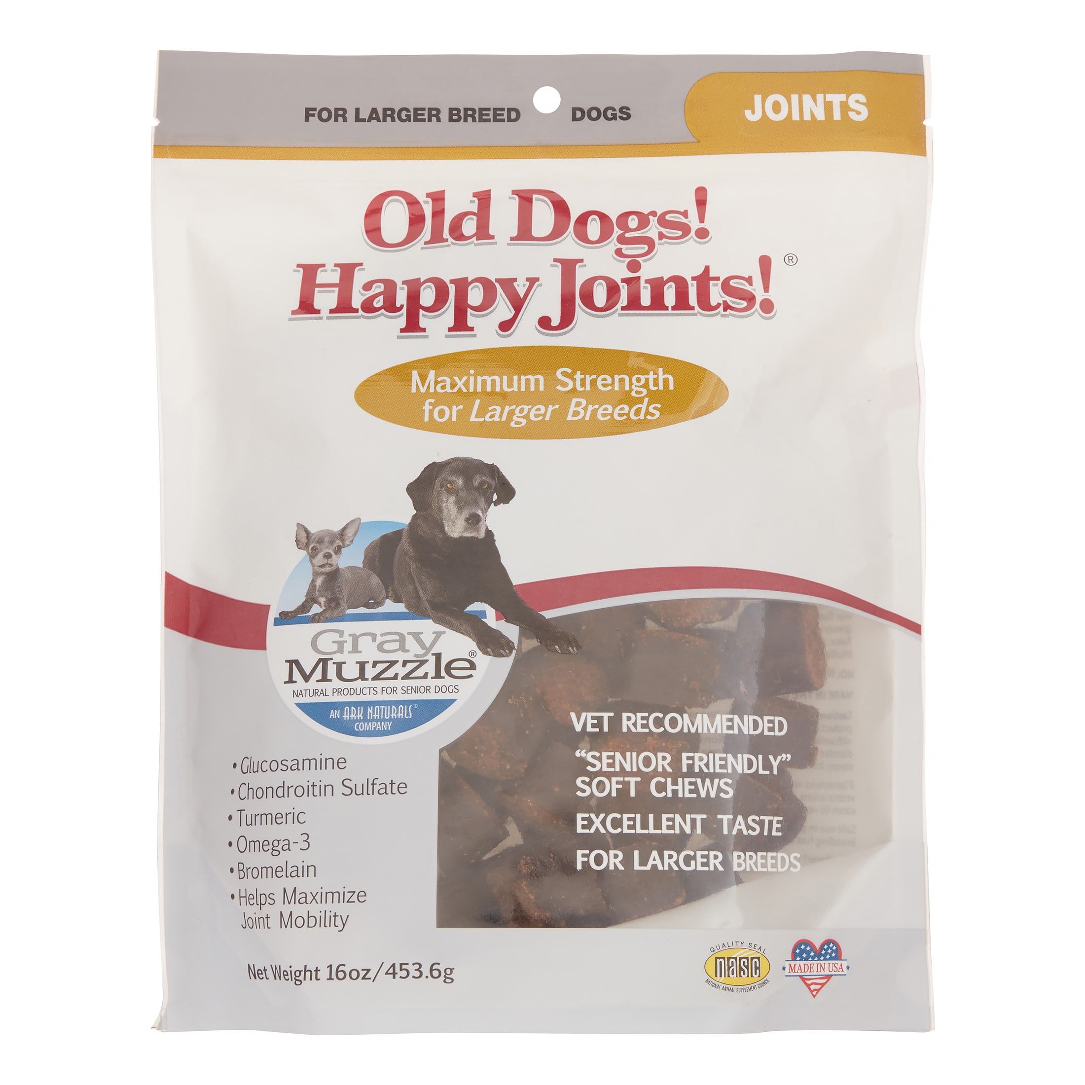 Ark Naturals Gray Muzzle Old Dogs! Happy Joints! Dog Treats Ark Naturals Gray Muzzle Old Dogs! Happy Joints! Dog Treats