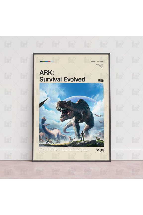 Ark Survival Evolved Poster, Gaming Room Poster, Gaming Wall Poster, Gaming Print Poster, Game Gift, Video Games Poster, Gaming Wall Art Size 24x36 Unframed Poster