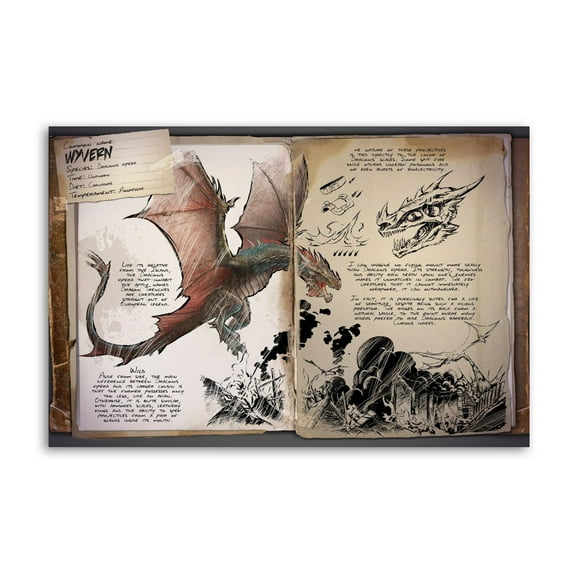 Ark Survival Evolved, Survival, Wyvern Wall Art Picture Painting Poster Canvas Print Posters Artworks Bedroom Living Room Decor 24x36inch(60x90cm)