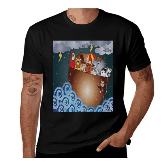 Ark on Dark Ocean-Colorful-Multicolor Casual Streetwea Everyday Tshirt Comfortable Wear tee shirt