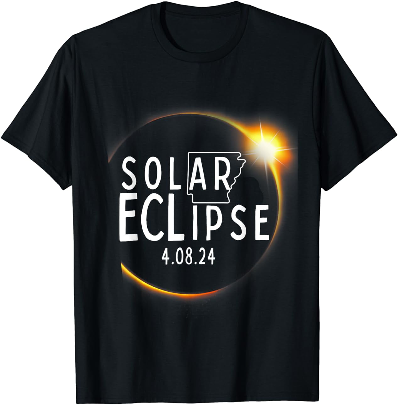 Arkansas 2024 Solar Eclipse Accessories 4.08.24 Totality Cotton T-Shirt ...