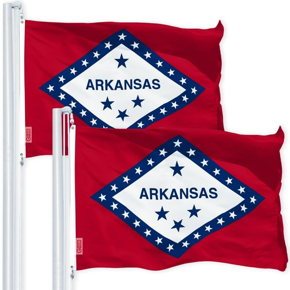Arkansas AR State Flag 3x5FT 2-Pack 150D Printed Polyester By G128