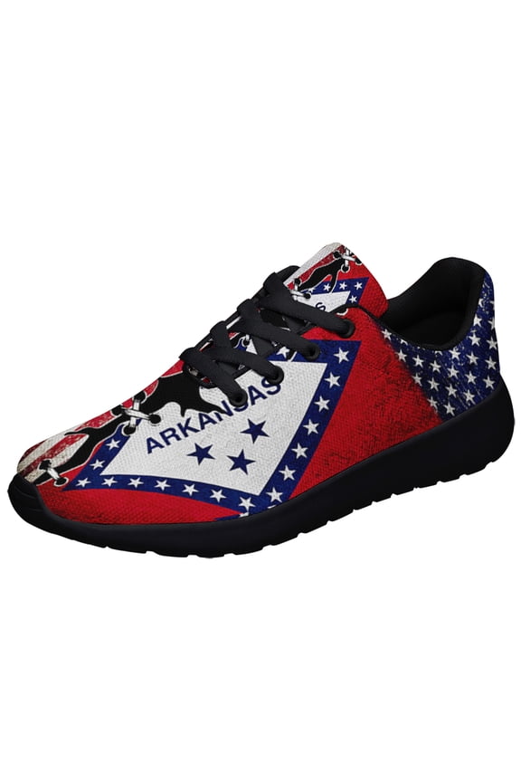 Arkansas American flag US Shoes Sneakers for Women Men Black Size 6
