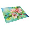 thumbnail image 1 of Arkansas Apple Blossom in Watercolor Glass Cutting Board Large 12 in x 15 in, 1 of 5