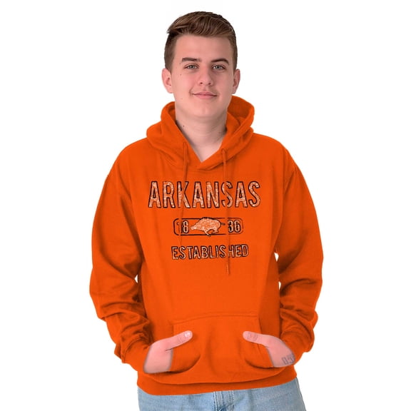 Arkansas Boar Stenciled Distressed Hoodie Sweatshirt Women Men Brisco Brands M