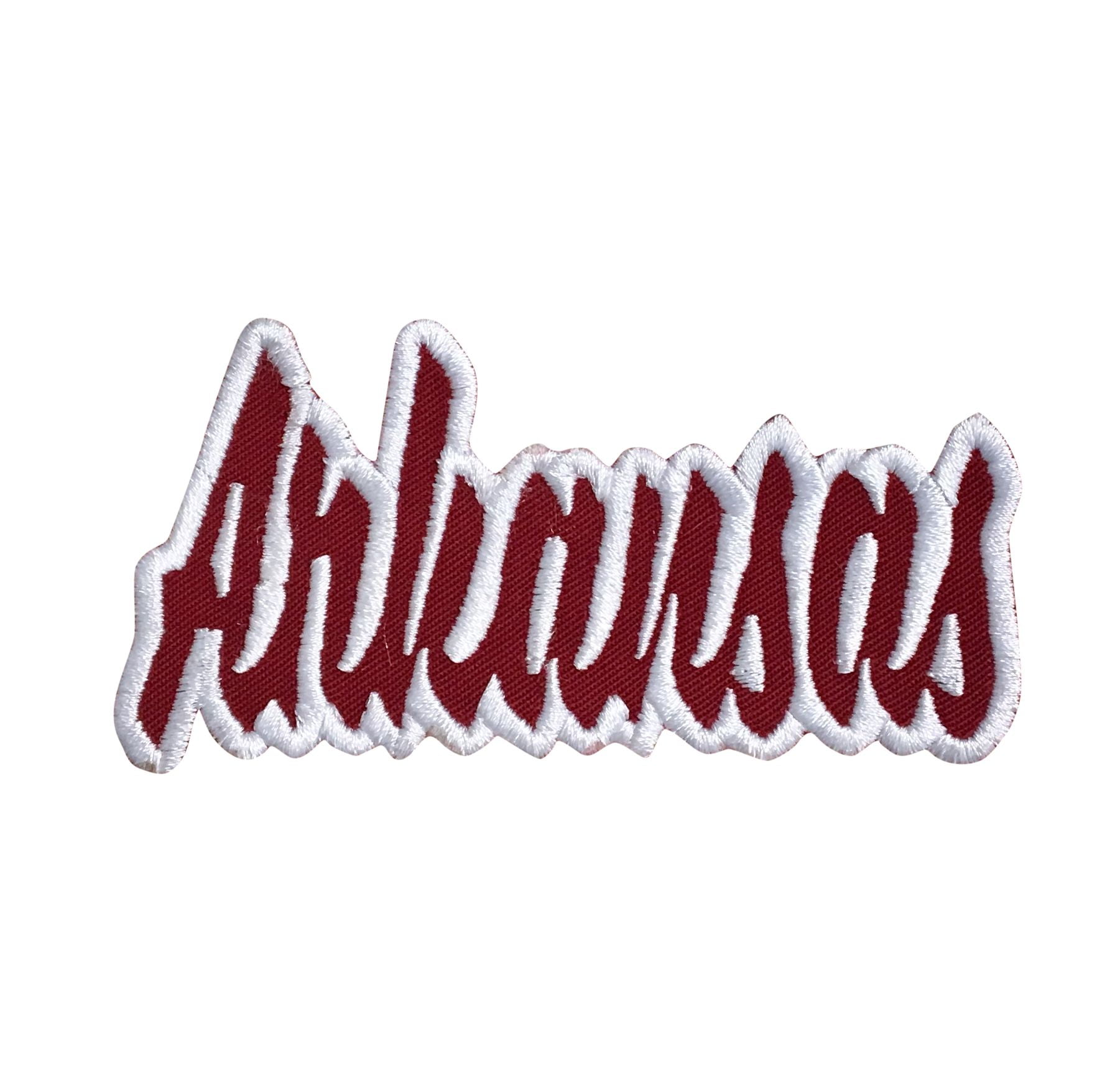 Arkansas - Cardinal Red/White - Team Mascot - Words/Names - Iron on Applique/Embroidered Patch