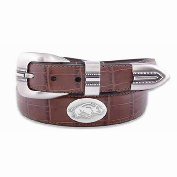 Arkansas Concho Croc Tan Leather Belt, 42 Waist