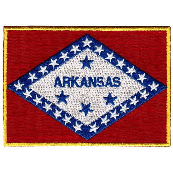 Arkansas Embroidered Iron-On Flag Patch