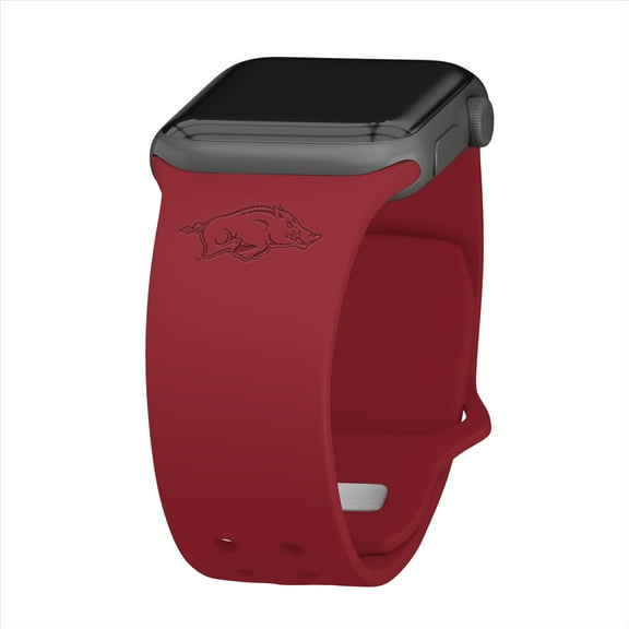 Arkansas Engraved Silicone Unisex Watch Band for Apple Watch - 38/40/41mm(42mm Series 10/11) Crimson by Affinity Bands
