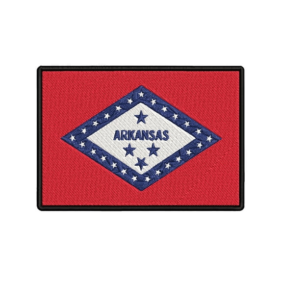 Arkansas Flag Embroidered Iron-on Patch