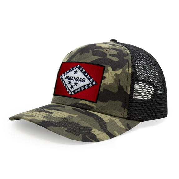 Arkansas Flag Hat for Men and Women – Snapback Trucker Baseball Cap by International Tie (Camouflage)
