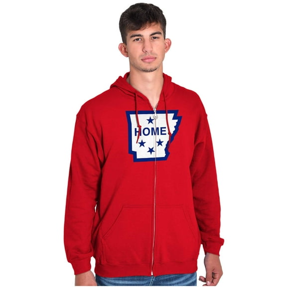 Arkansas Home State Pride Map Flag Zip Up Hoodie Men's Women's Brisco Brands M
