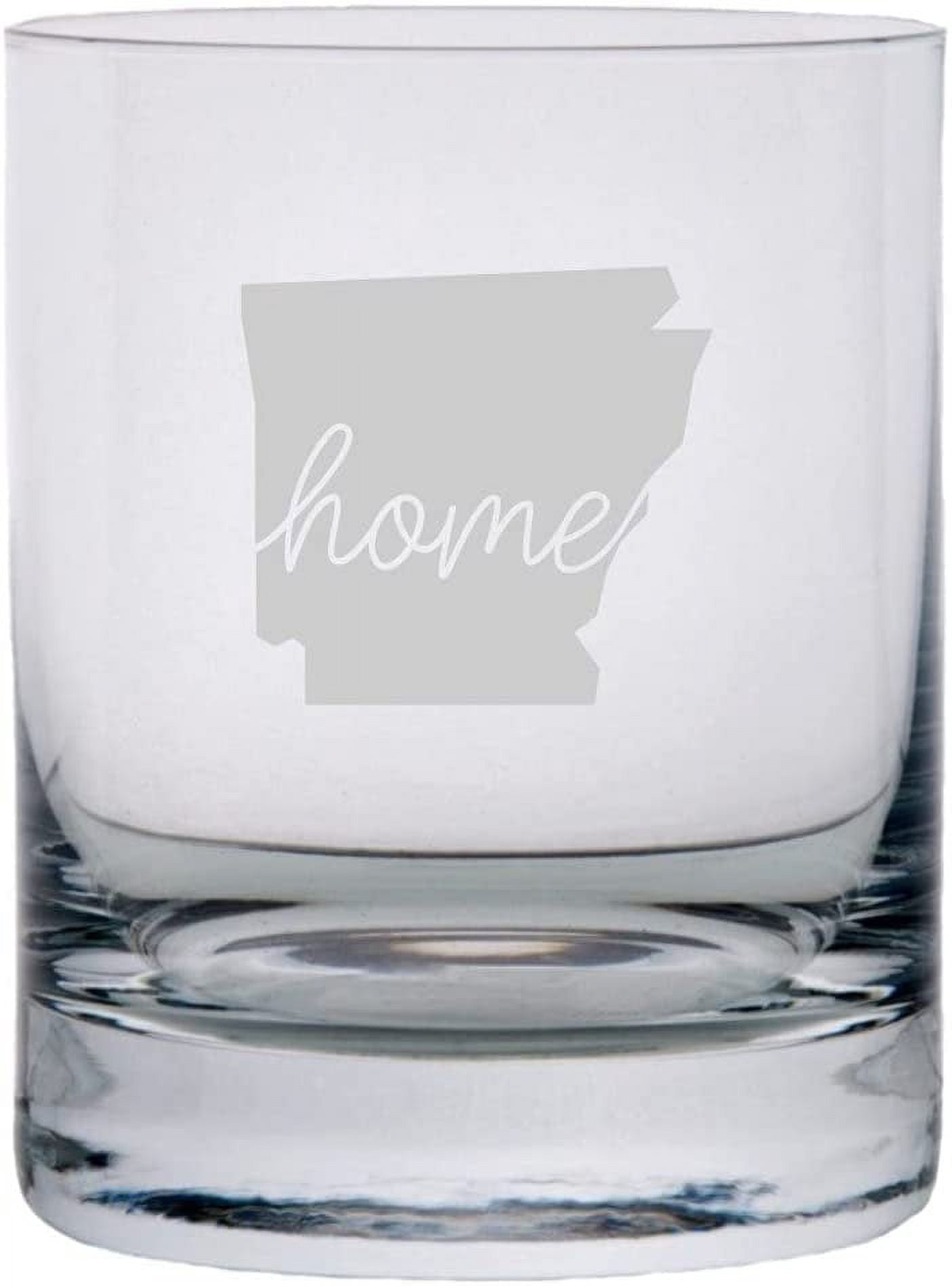 Arkansas Home States Etched 10.25oz Crystal Rocks Whisky Glass ...