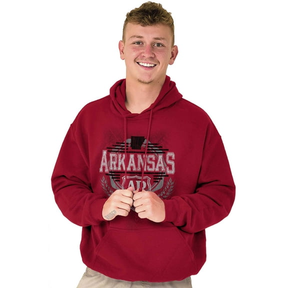 Arkansas Map Emblem State Pride Hoodie Sweatshirt Women Men Brisco Brands M
