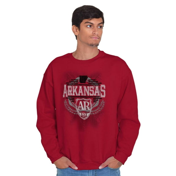 Arkansas Map Emblem State Pride Unisex Plus Fleece Graphic Sweatshirt Brisco Brands 3X