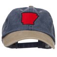 thumbnail image 1 of Arkansas Map Embroidered Washed Two Tone Cap - Navy Khaki OSFM, 1 of 5