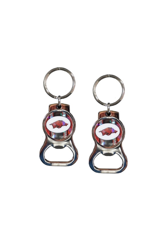 Arkansas Razorback's (Set of 2) Silver Keychain & Bottle Opener