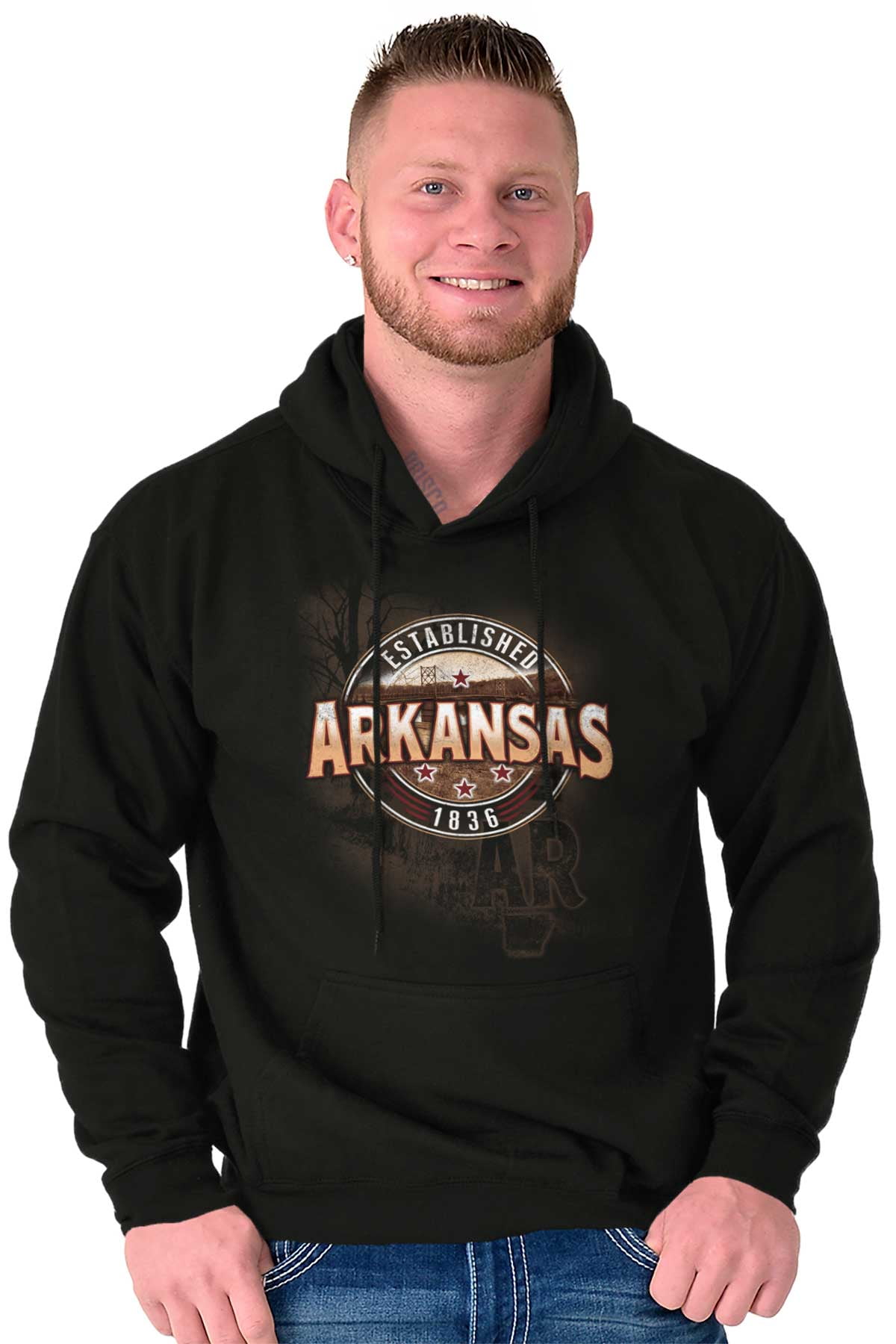 Arkansas Natural State Pride Rustic Hoodie Sweatshirt Women Men Brisco ...